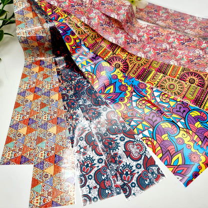 10 Colorful Patterns of Transfer Foils - Set 2