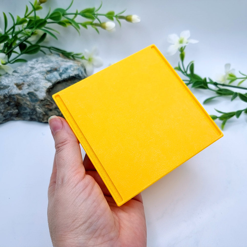 Squared stackable flat textured baking base for polymer clay