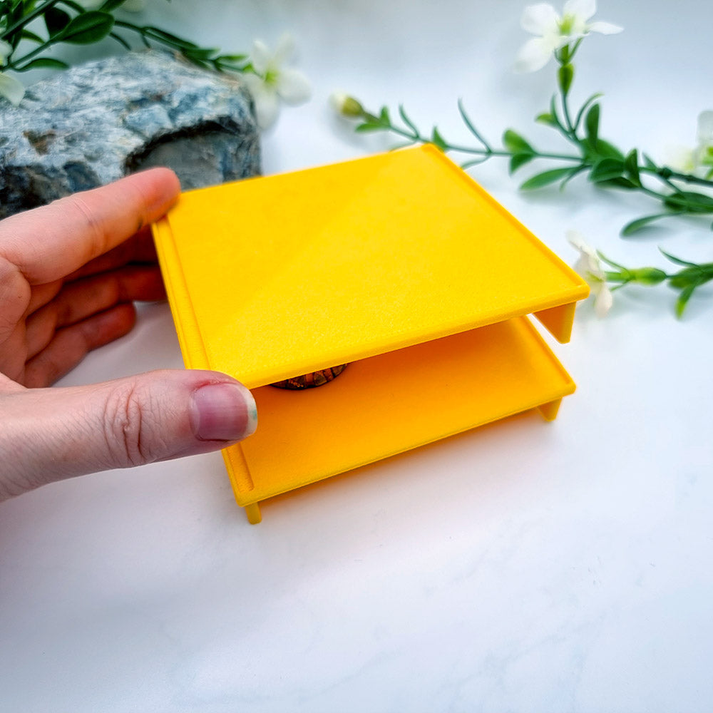 Squared stackable flat textured baking base for polymer clay