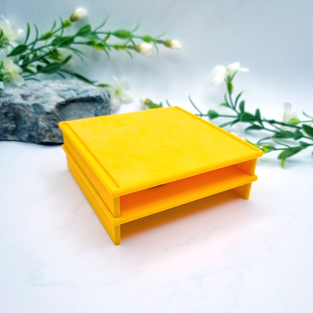 Squared stackable flat textured baking base for polymer clay