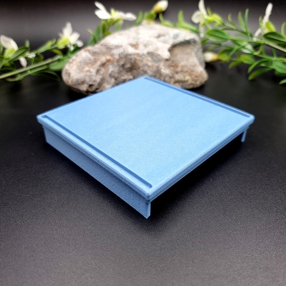 Squared stackable flat textured baking base for white polymer clay