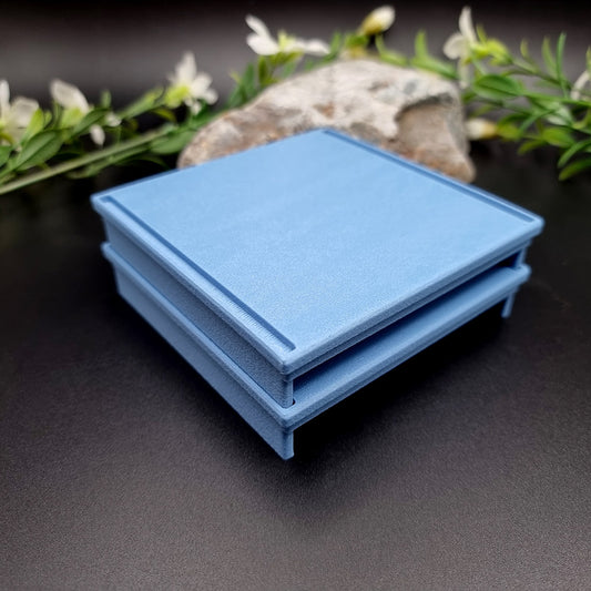 Stackable Flat Textured Baking Base - Squared (1pcs) for white clay