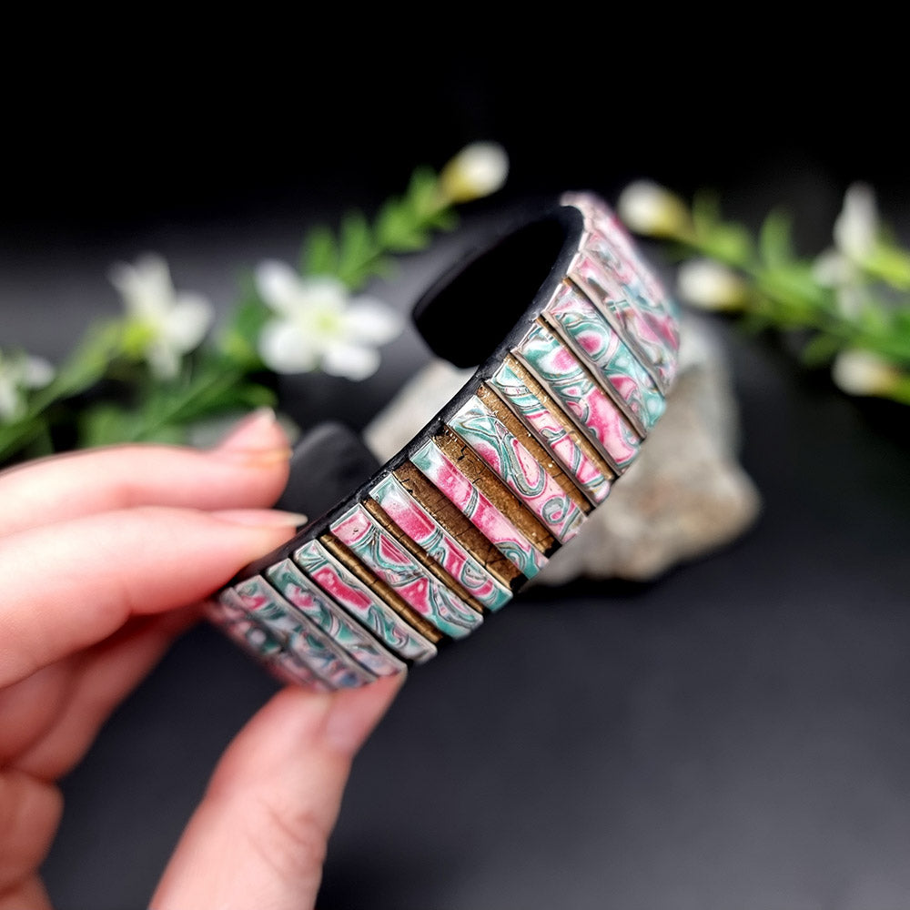 Pinkish Polymer Clay Bracelet
