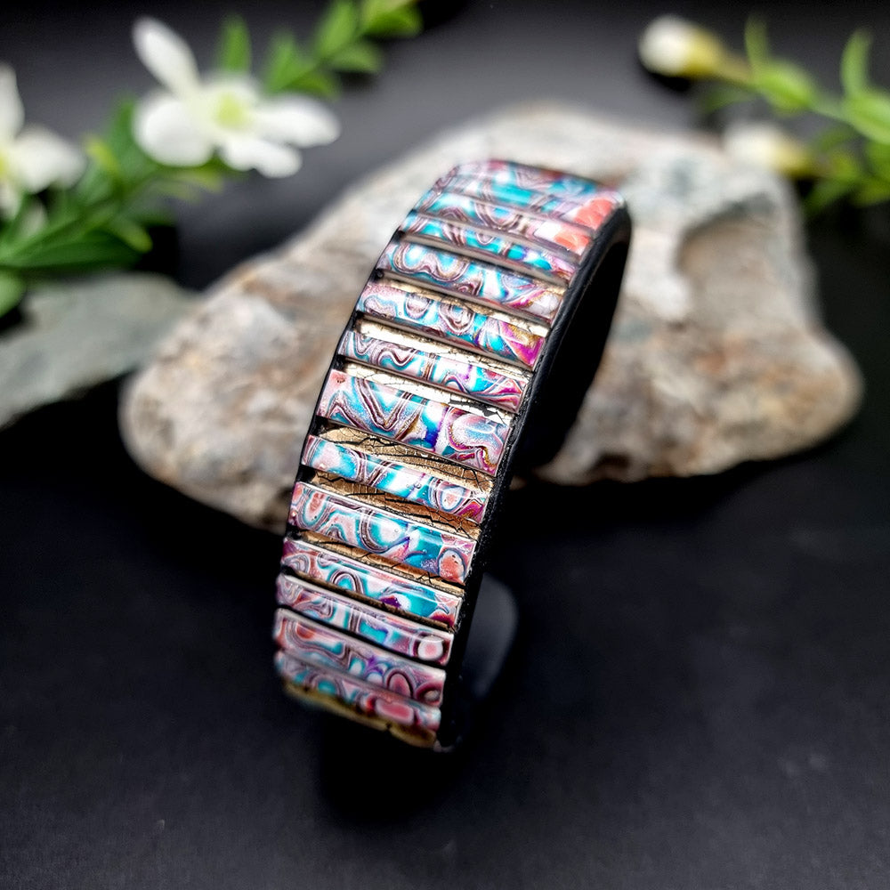 Bluish Polymer Clay Bracelet