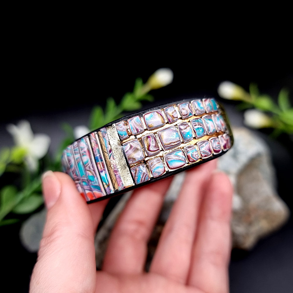 Bluish Polymer Clay Bracelet