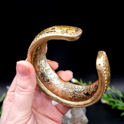 Bluish Mosaic with Gold Foils Polymer Clay Bracelet