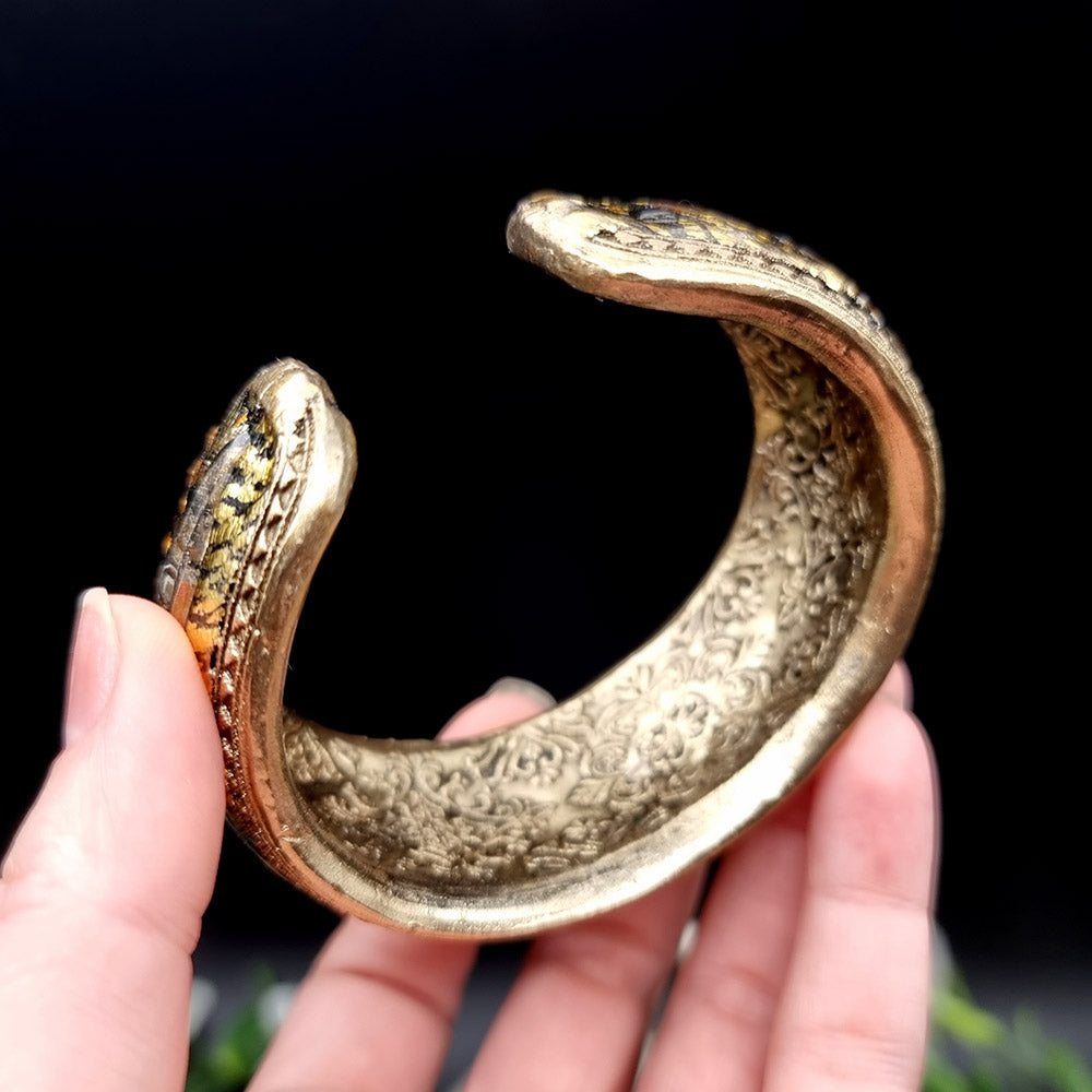 Multicolor Mosaic with Gold Foils Polymer Clay Bracelet