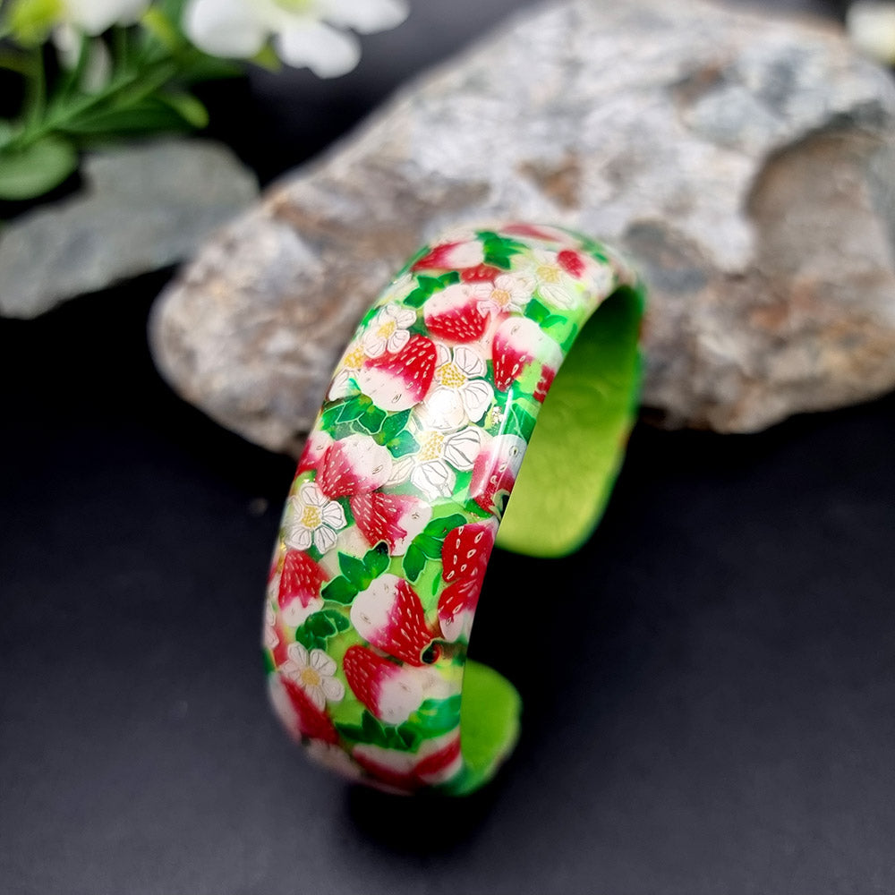 Strawberry Summer Time Polymer Clay Bracelet