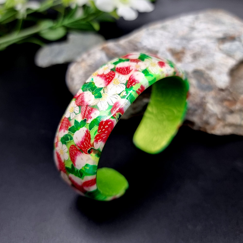 Strawberry Summer Time Polymer Clay Bracelet