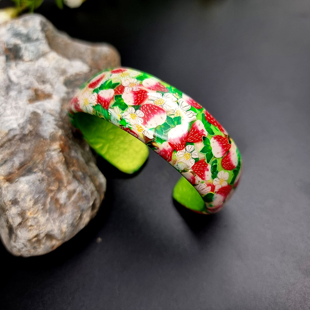Strawberry Summer Time Polymer Clay Bracelet