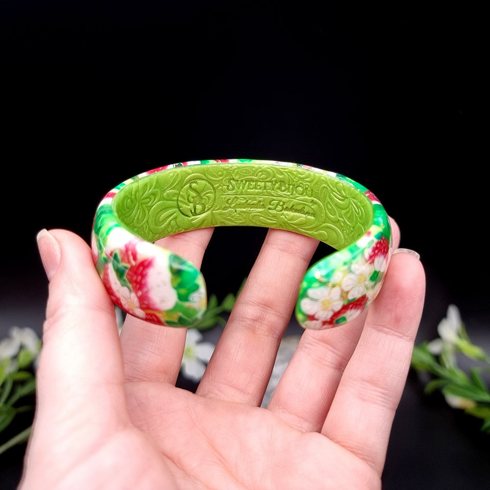 Strawberry Summer Time Polymer Clay Bracelet