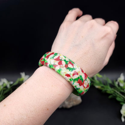 Strawberry Summer Time Polymer Clay Bracelet