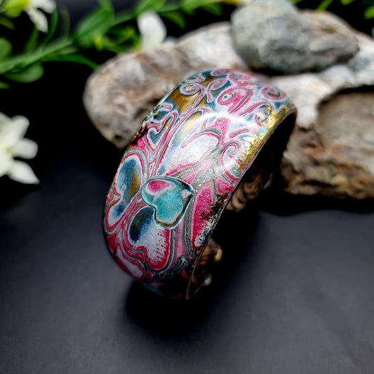 Pinkish Summer Polymer Clay Bracelet