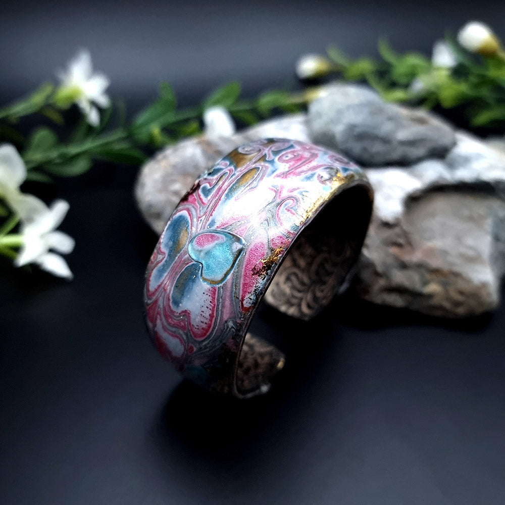 Pinkish Summer Polymer Clay Bracelet