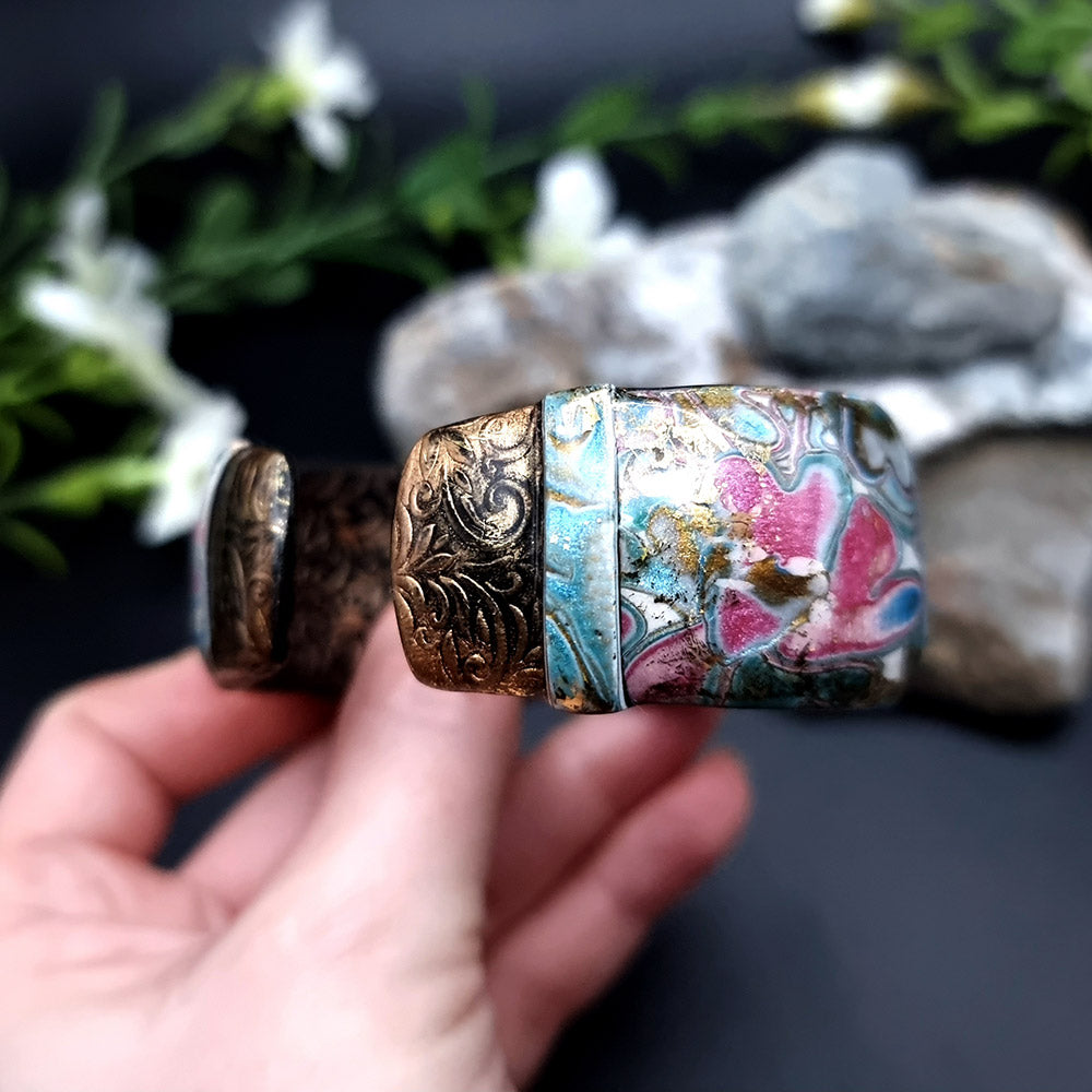 Pinkish Summer Polymer Clay Bracelet