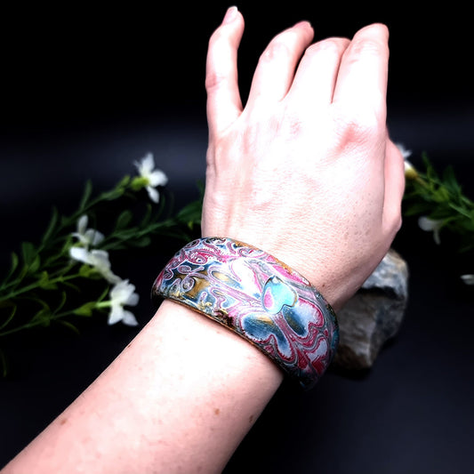 Pinkish Summer Polymer Clay Bracelet