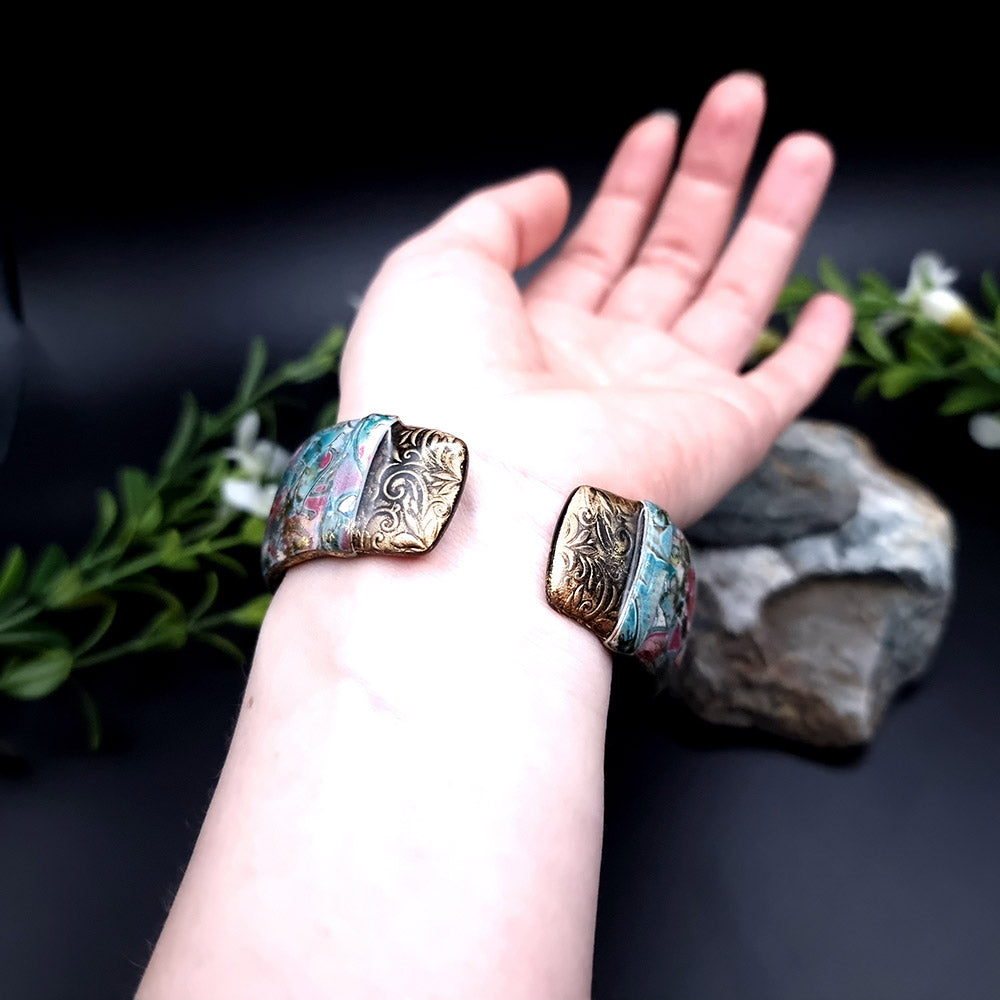 Pinkish Summer Polymer Clay Bracelet