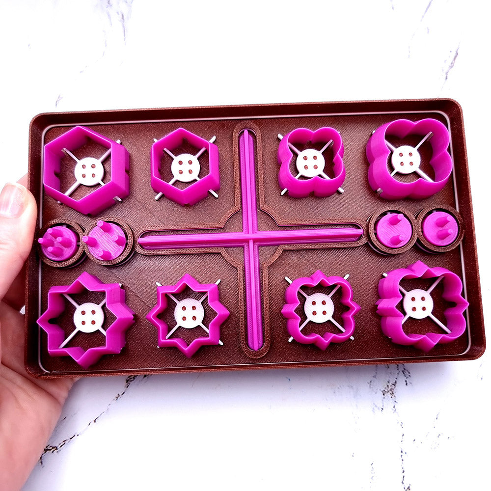SweetyBijou Buttons Toolkit Set 2 polymer clay button maker, four shapes in two sizes