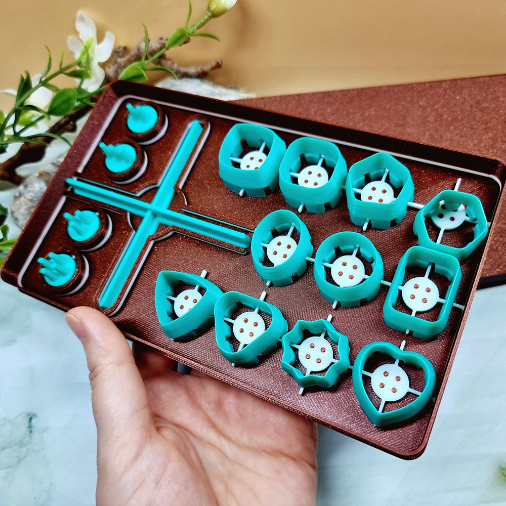 SweetyBijou Buttons Toolkit Set 3 polymer clay button maker with 11 mini shapes