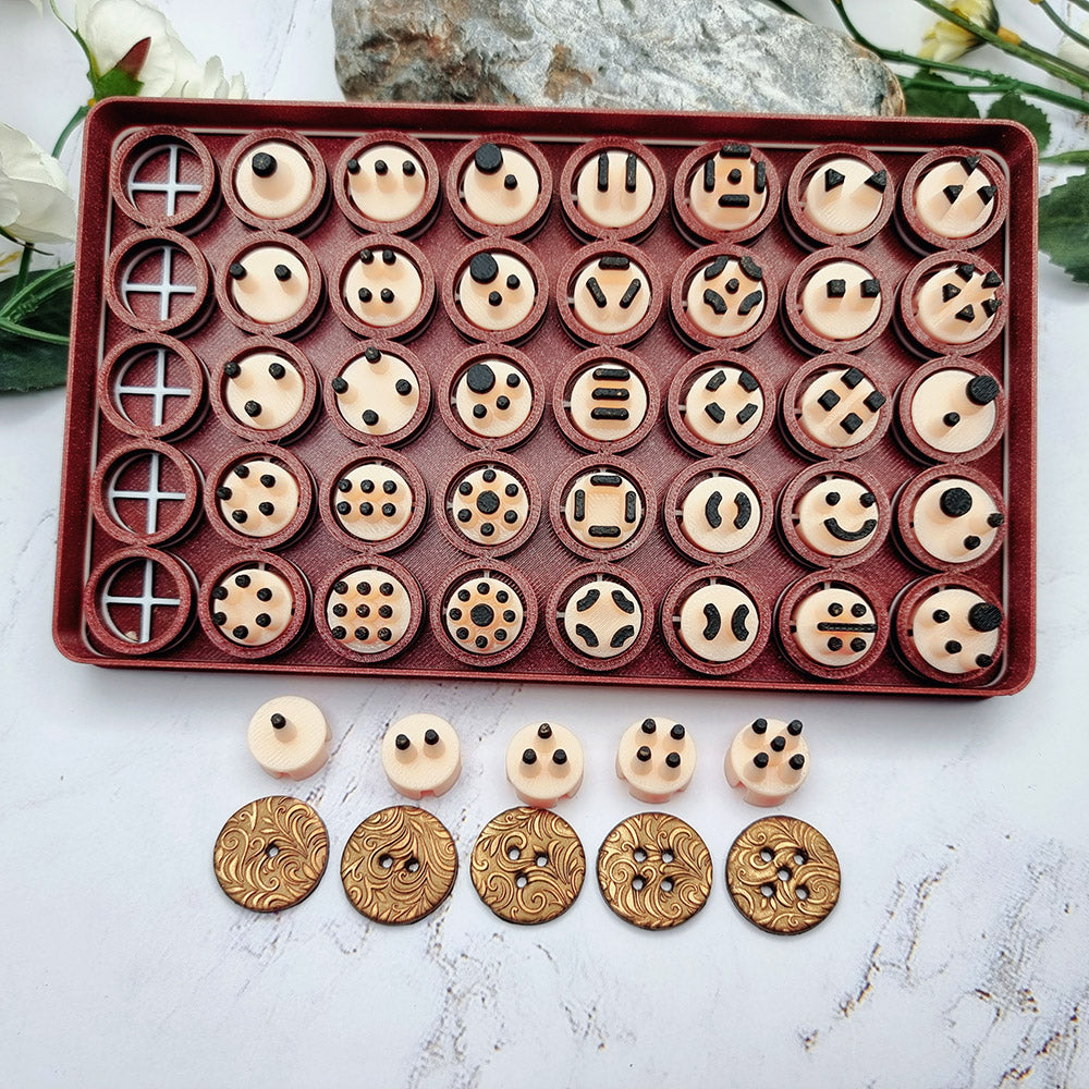 SweetyBijou Button Hole Puncher Toolkit with 40 center pins for polymer clay buttons