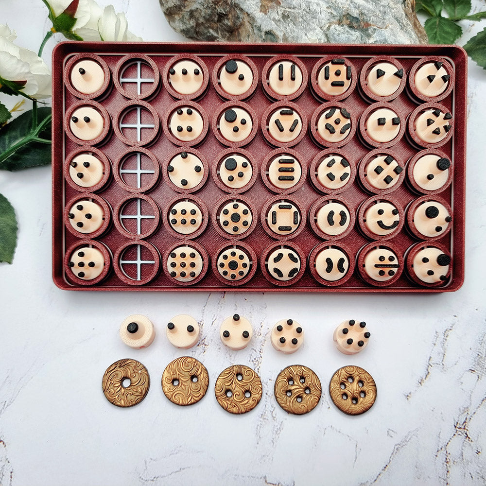 SweetyBijou Button Hole Puncher Toolkit with 40 center pins for polymer clay buttons