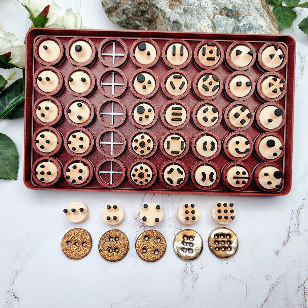 SweetyBijou Button Hole Puncher Toolkit with 40 center pins for polymer clay buttons