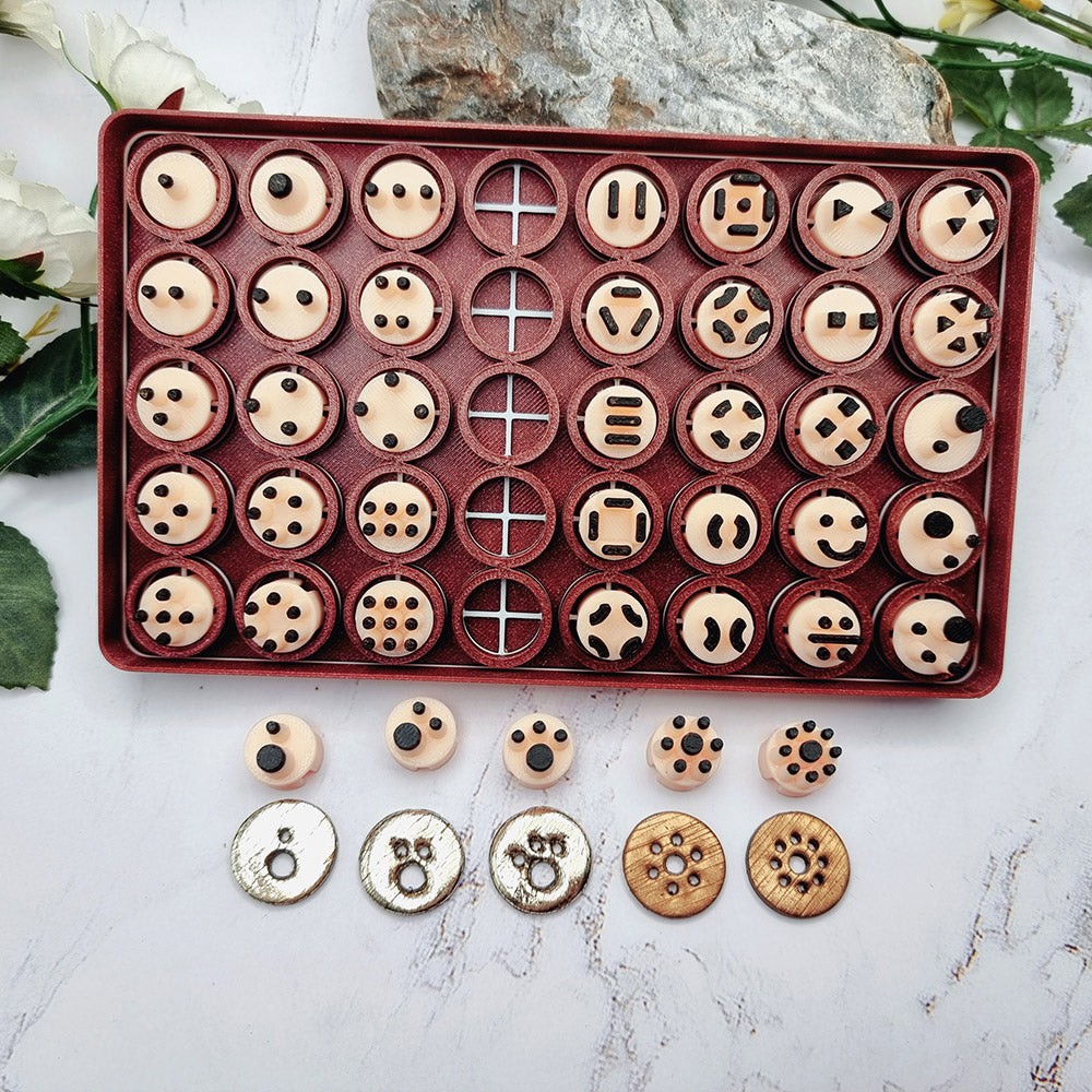 SweetyBijou Button Hole Puncher Toolkit with 40 center pins for polymer clay buttons