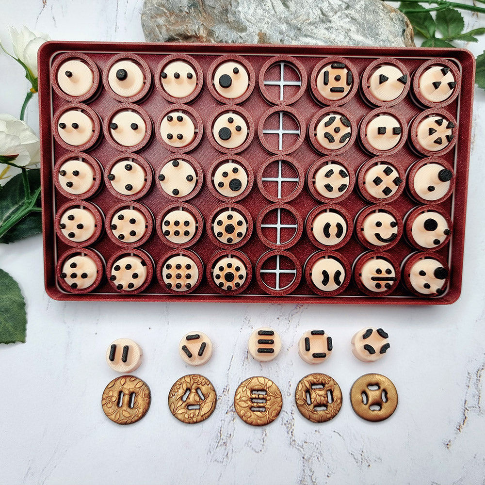 SweetyBijou Button Hole Puncher Toolkit with 40 center pins for polymer clay buttons