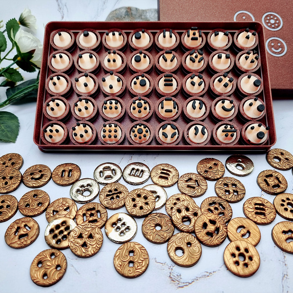 SweetyBijou Button Hole Puncher Toolkit with 40 center pins for polymer clay buttons