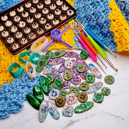 Button Hole Puncher Toolkit - 40 Pins for Endless Button Designs