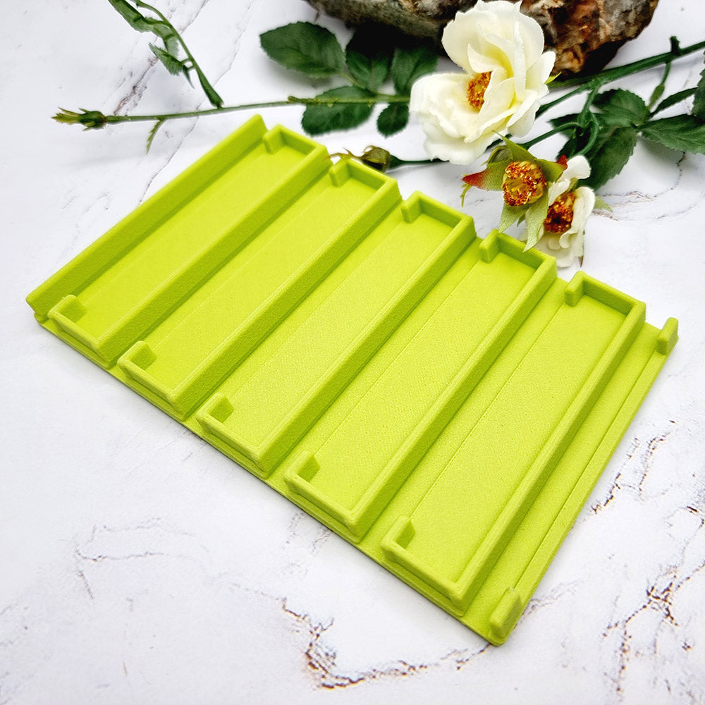 Baking base holder with angled slots for polymer clay baking