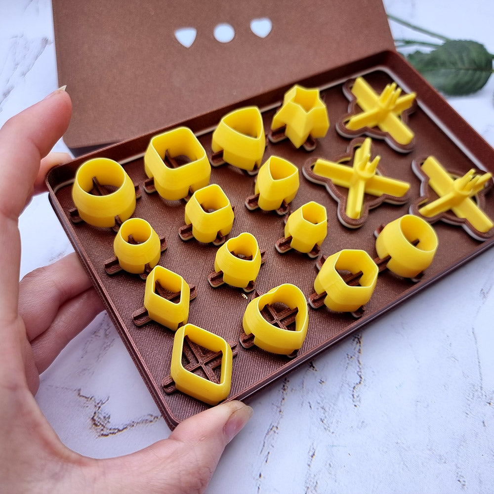 Buttons Toolkit Set 5: 6 Tiny + 8 Mini Shapes with 3 Hole Making Variants