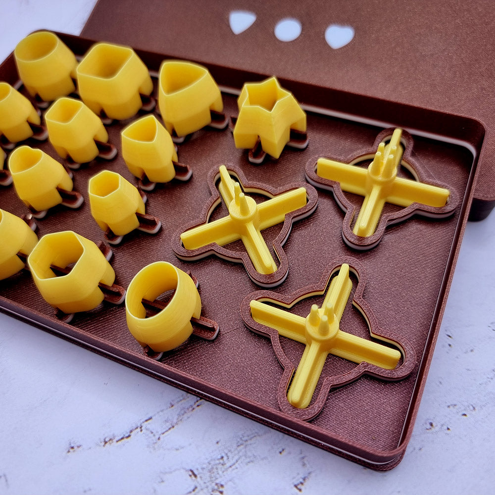 Buttons Toolkit Set 5: 6 Tiny + 8 Mini Shapes with 3 Hole Making Variants