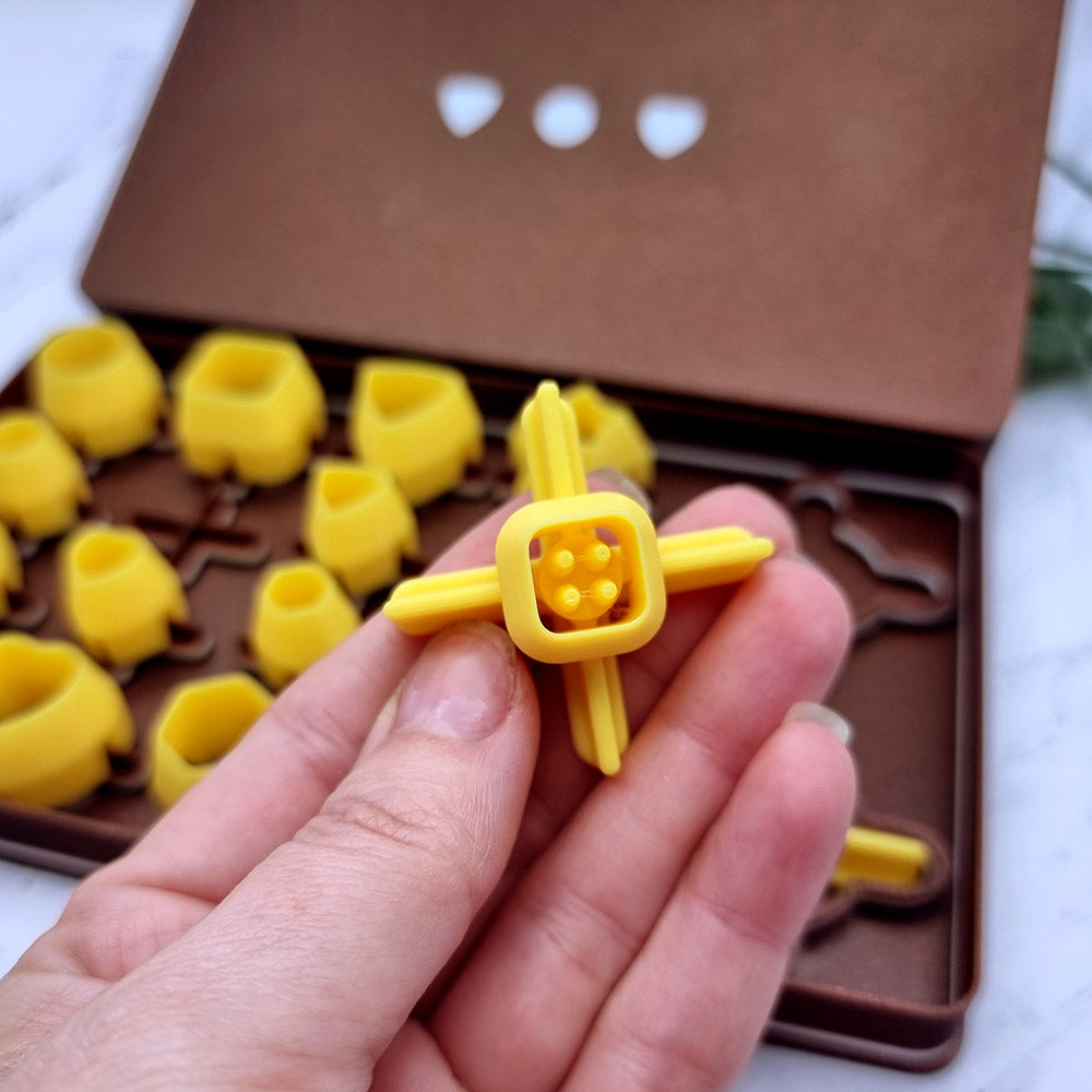 Buttons Toolkit Set 5: 6 Tiny + 8 Mini Shapes with 3 Hole Making Variants