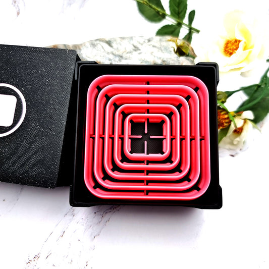 5 Rounded Square Cutters in Set - Perfectly Aligned Imprint Cutters #12