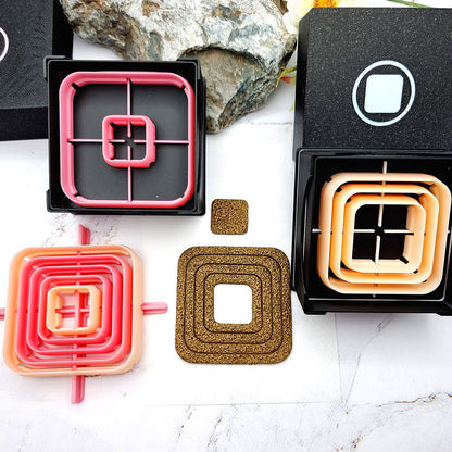 5 Rounded Square Cutters in Set - Perfectly Aligned Imprint Cutters #12