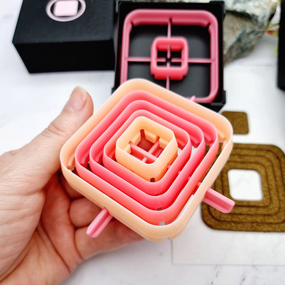 5 Rounded Square Cutters in Set - Perfectly Aligned Imprint Cutters #12