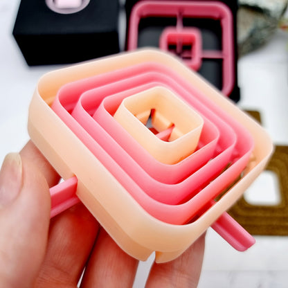 5 Rounded Square Cutters in Set - Perfectly Aligned Imprint Cutters #12