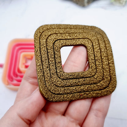 5 Rounded Square Cutters in Set - Perfectly Aligned Imprint Cutters #12