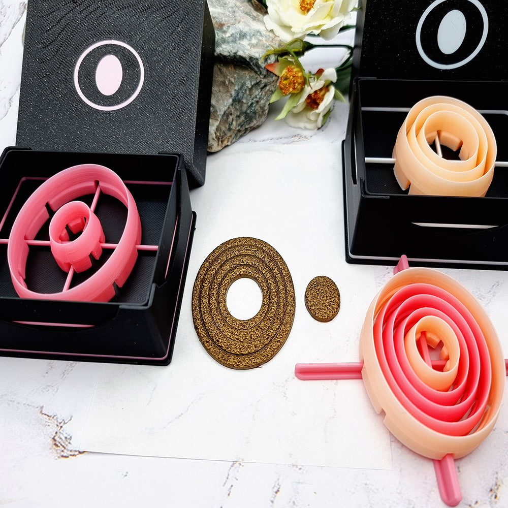 5 Oval Cutters in Set - Perfectly Aligned Imprint Cutters #13