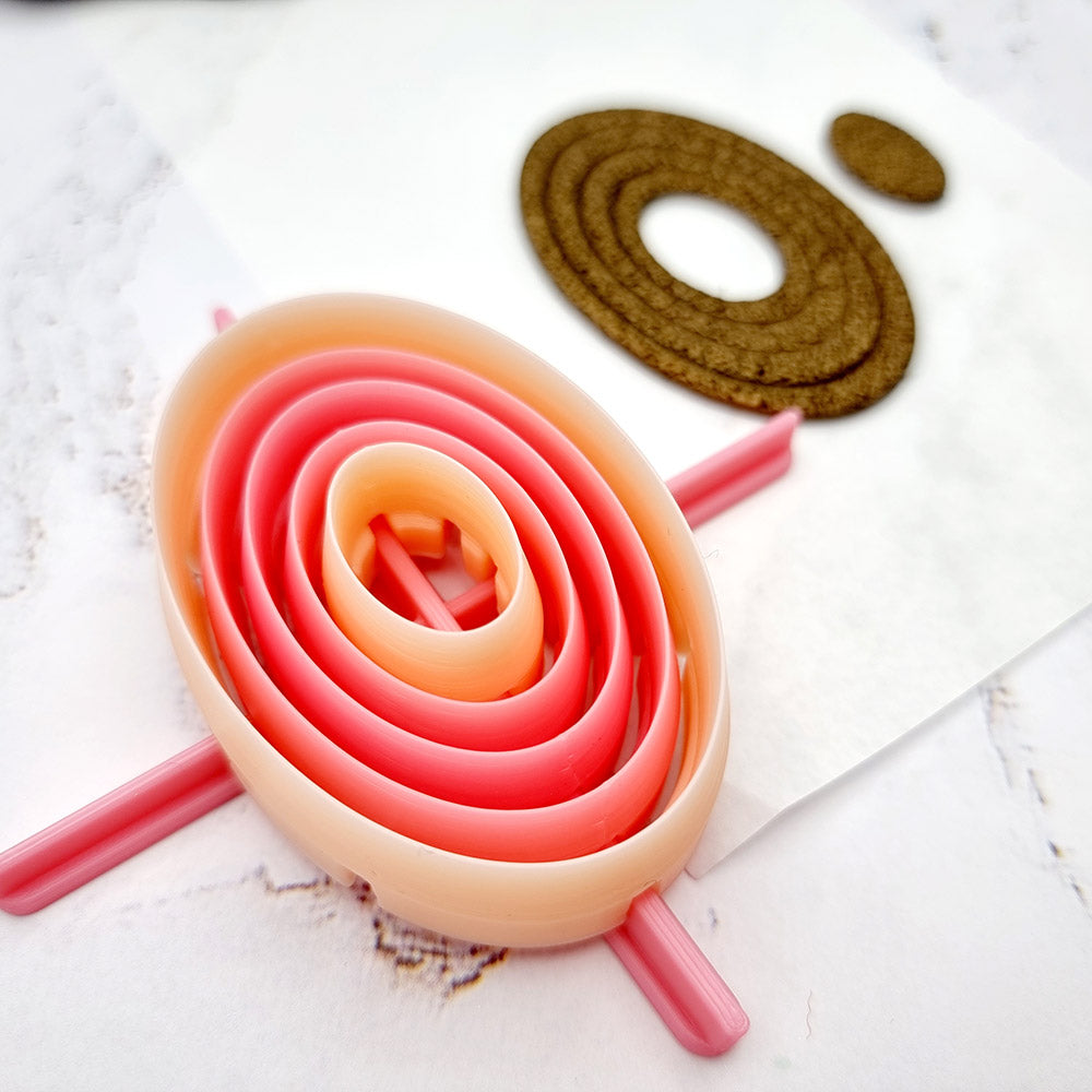 5 Oval Cutters in Set - Perfectly Aligned Imprint Cutters #13