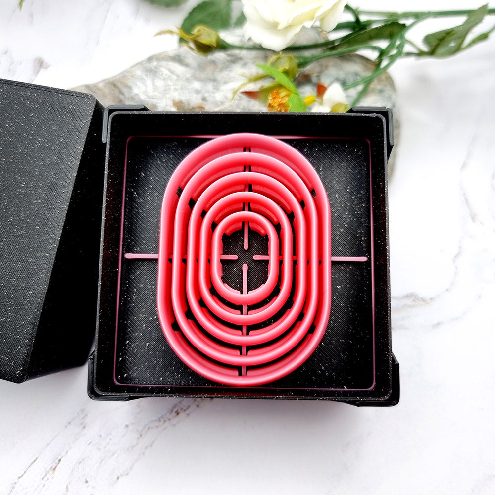 5 Rounded Rectangle Cutters in Set - Perfectly Aligned Imprint Cutters #14