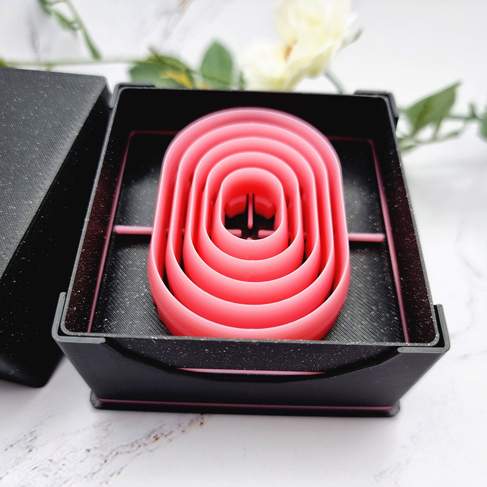 5 Rounded Rectangle Cutters in Set - Perfectly Aligned Imprint Cutters #14