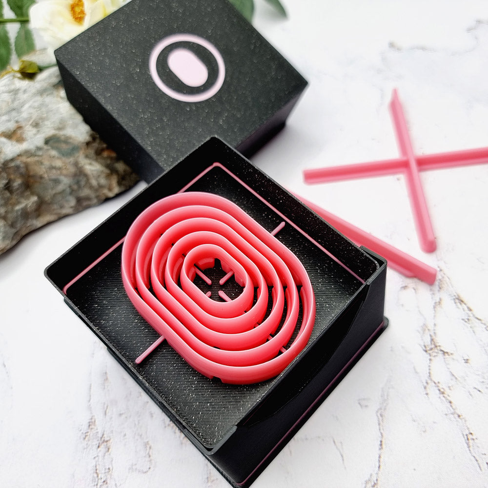 5 Rounded Rectangle Cutters in Set - Perfectly Aligned Imprint Cutters #14