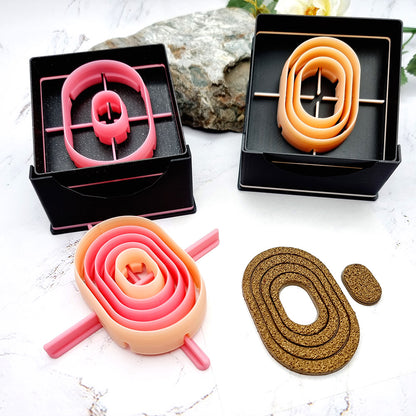 5 Rounded Rectangle Cutters in Set - Perfectly Aligned Imprint Cutters #14