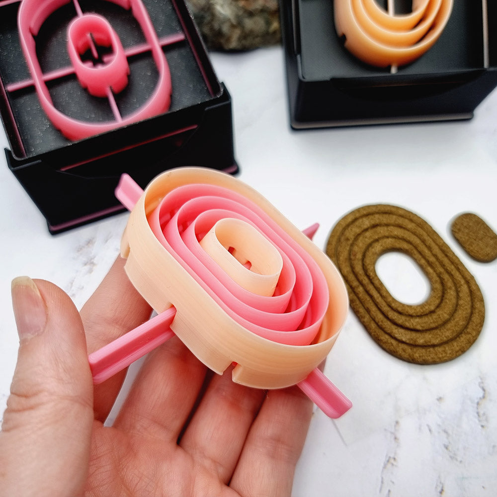 5 Rounded Rectangle Cutters in Set - Perfectly Aligned Imprint Cutters #14