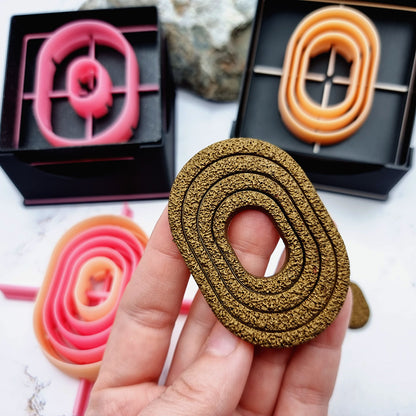 5 Rounded Rectangle Cutters in Set - Perfectly Aligned Imprint Cutters #14