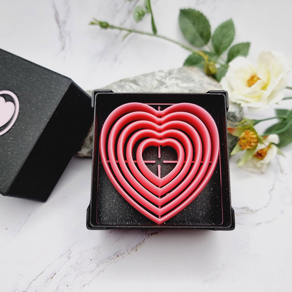 5 Heart Cutters in Set - Perfectly Aligned Imprint Cutters #15