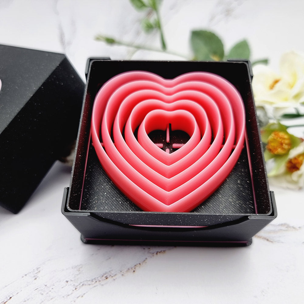 5 Heart Cutters in Set - Perfectly Aligned Imprint Cutters #15