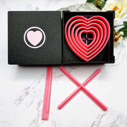 5 Heart Cutters in Set - Perfectly Aligned Imprint Cutters #15